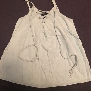Jean tie tank top